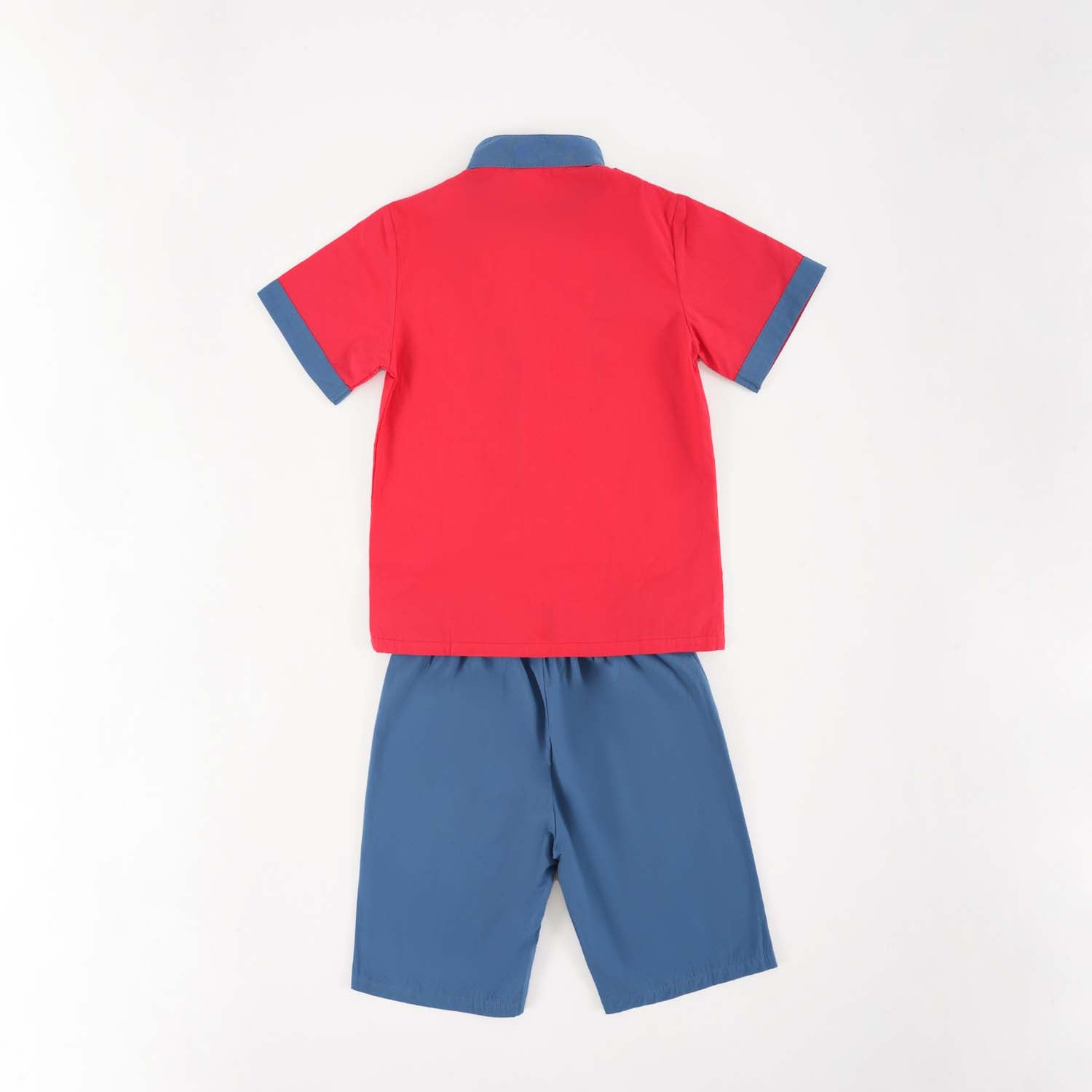 Singapore Souvenir Gift Dancing Lion Baby Kids Boys Cheongsam Set Red Top n Blue Shorts CNY Chinese New Year Outfit 0838 - Little Kooma