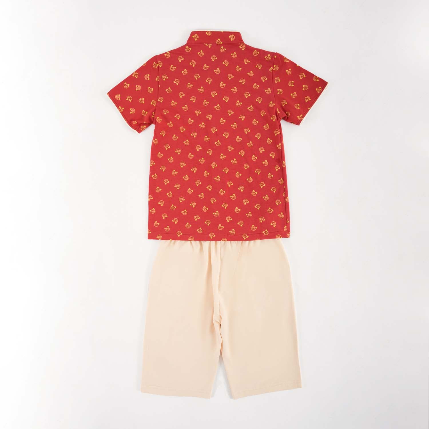 Singapore Souvenir Gift Blessing and Joy Family Set with Lucky Fu Characters Baby Kids Boys Cheongsam Set Top n Shorts CNY Chinese New Year Outfit 0832 - Little Kooma