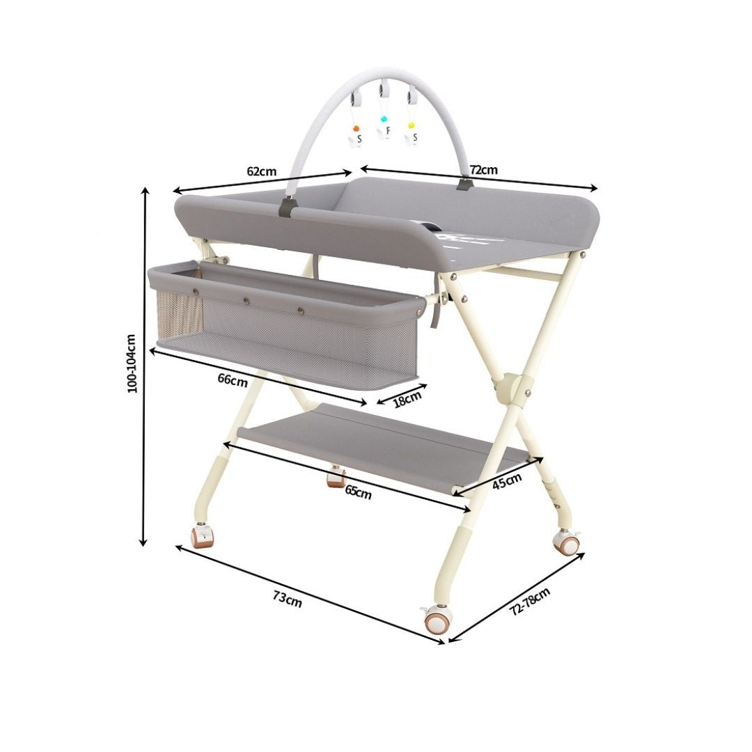 Mobile Foldable Multi-functional Baby Diaper Changing Station Table Adjustable Height - Little Kooma