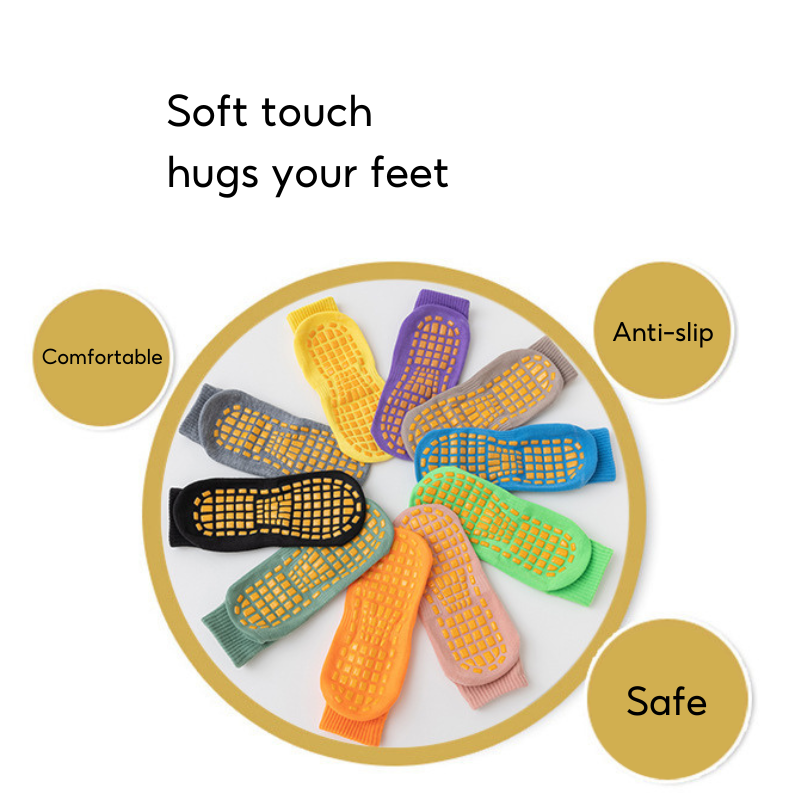 Baby Kids Boy Girl Solid Color Breathable Anti-slip Ankle Socks Playground Yoga Socks - Little Kooma