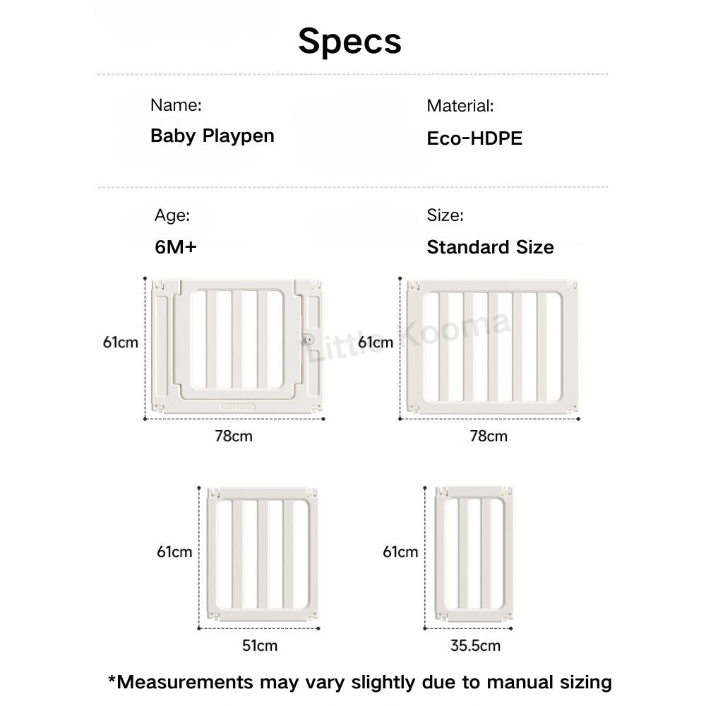 3-in-1 Kids Playpen | Converts to Storage Shelf & Wardrobe | HDPE Safety Fence with Door Lock | Baby Play Yard - Little Kooma