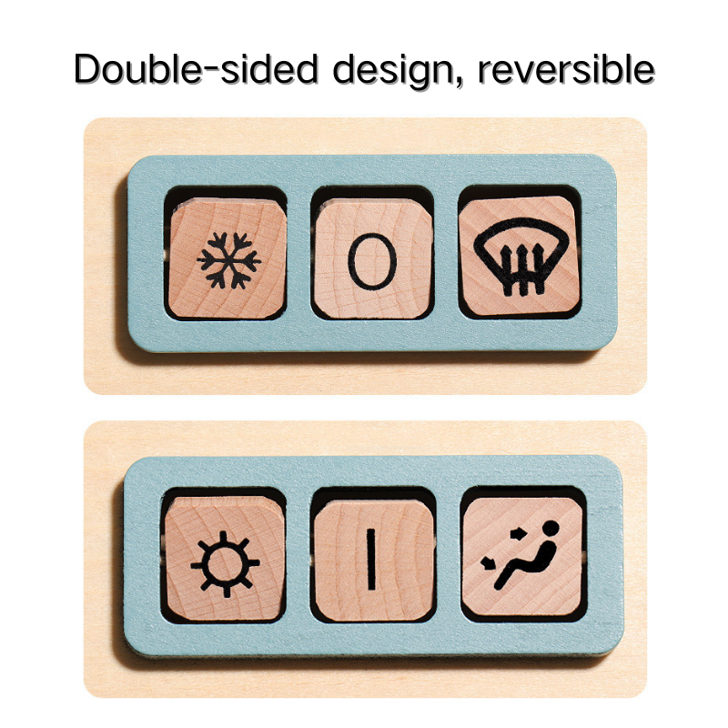 Montessori Wooden Toys Baby Steering Wheel Driving Toy w Mirror 3 Years + - Little Kooma