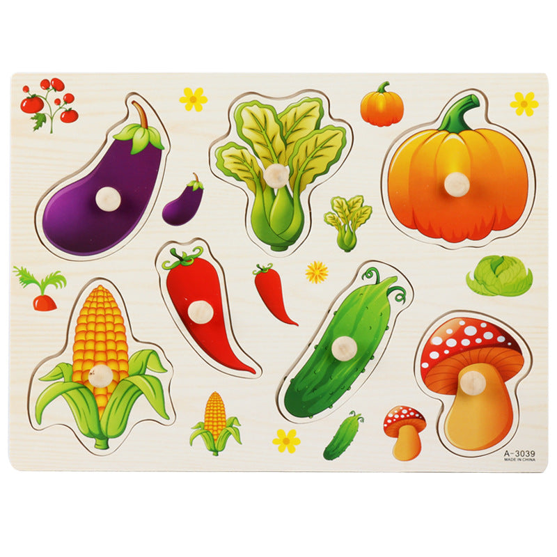 Wooden Toddler Animal Vehicle Puzzles w Handles Educational Montessori Puzzles Toys Clearance Sale 3 Years + - Little Kooma