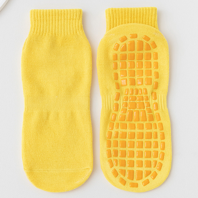 Baby Kids Boy Girl Solid Color Breathable Anti-slip Ankle Socks Playground Yoga Socks - Little Kooma
