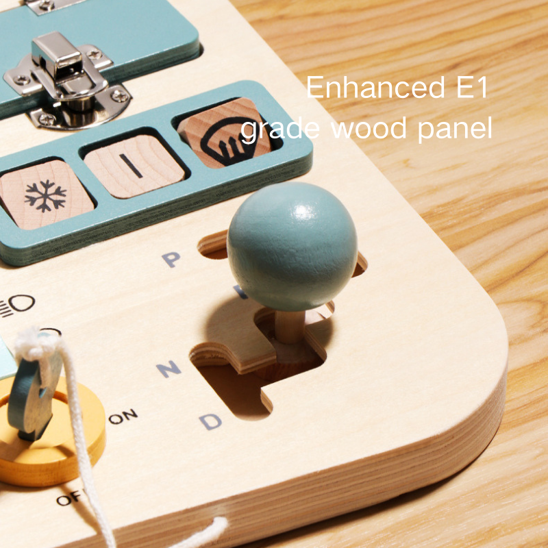 Montessori Wooden Toys Baby Steering Wheel Driving Toy w Mirror 3 Years + - Little Kooma