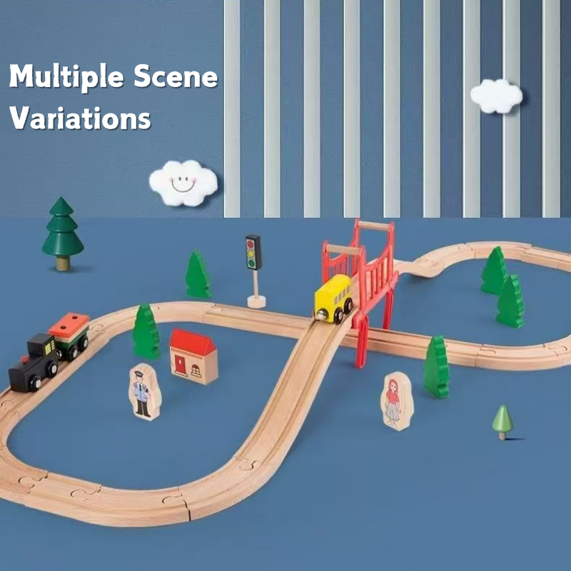 36PCS Wooden Train Tracks Magnetic Trains Toy Railway Kits for Kids Toddler Boys and Girls 3 Years + - Little Kooma