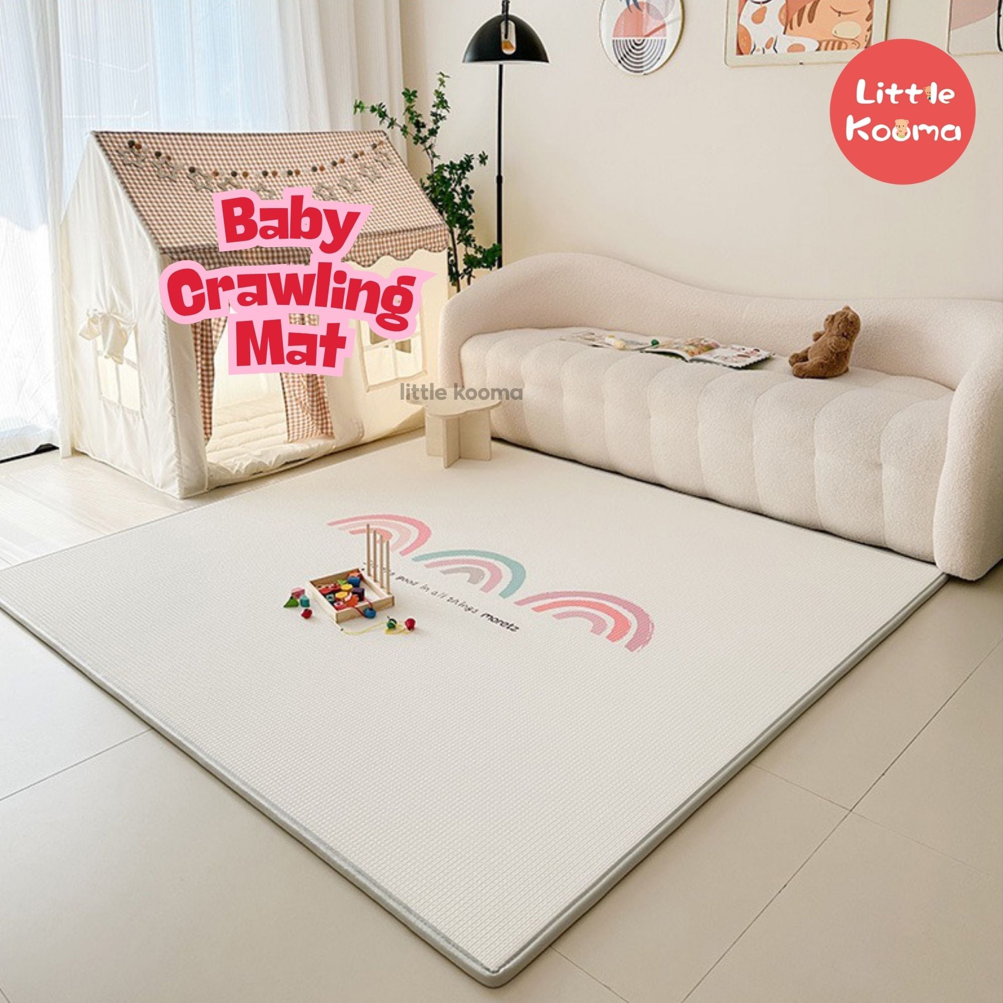 Baby Crawling Mat XPE Foam 2cm Thick Non-Slip Waterproof Play Mat High Density Playmat - Little Kooma