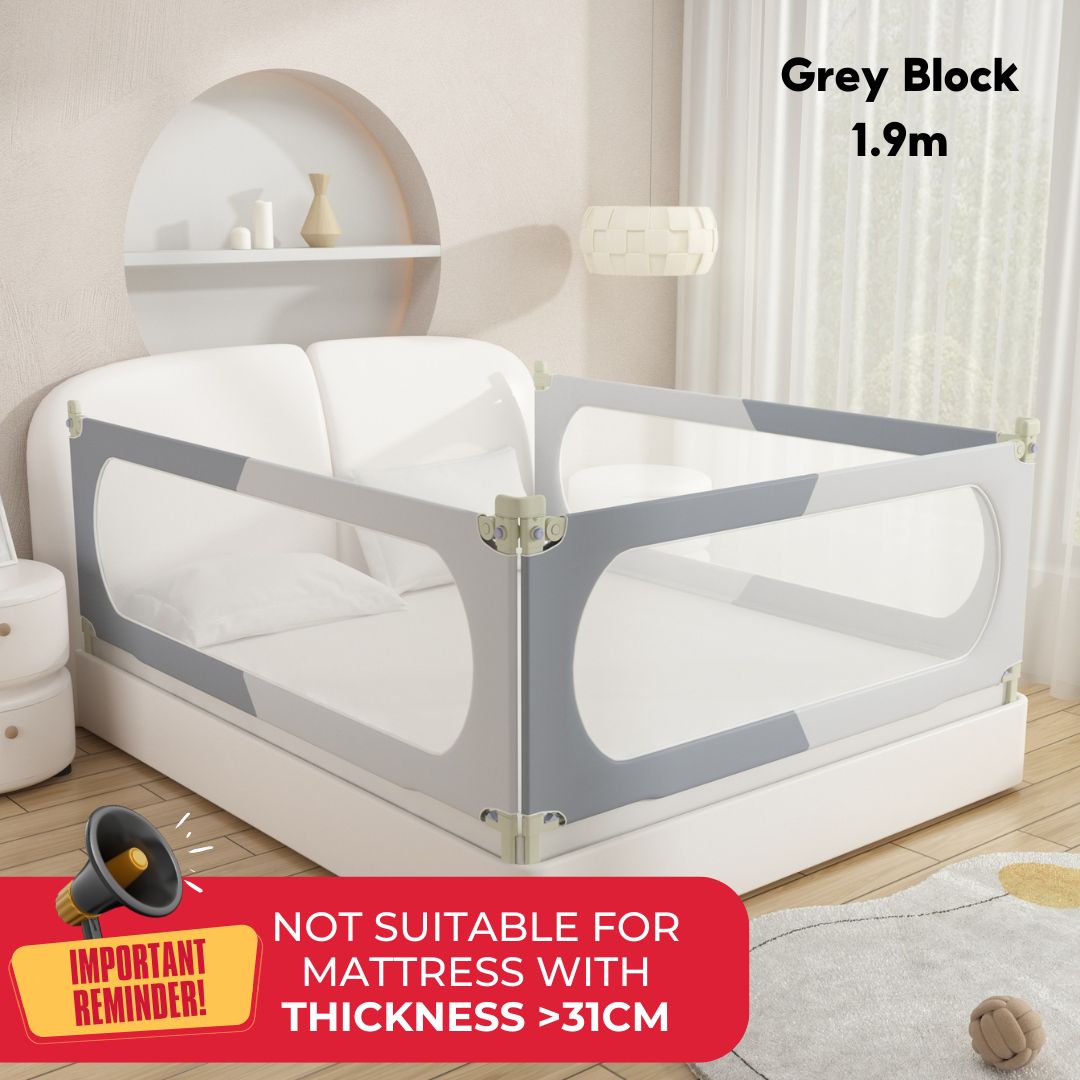 Baby Toddler Bed Guard Rails Barrier Protector Bedroom Playpen Bed Fence Single Side Lift - Little Kooma