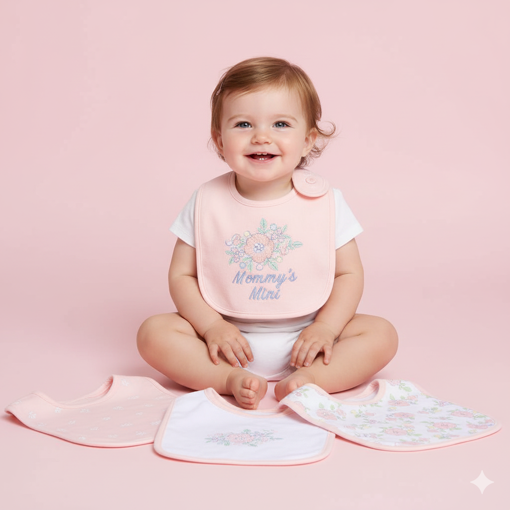 Baby 5pc Interlock Bibs Mommy's Mini D06966 - Little Kooma