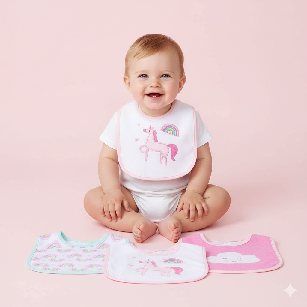 Baby 3 Pcs Interlock Bibs Set BP41437 - Little Kooma