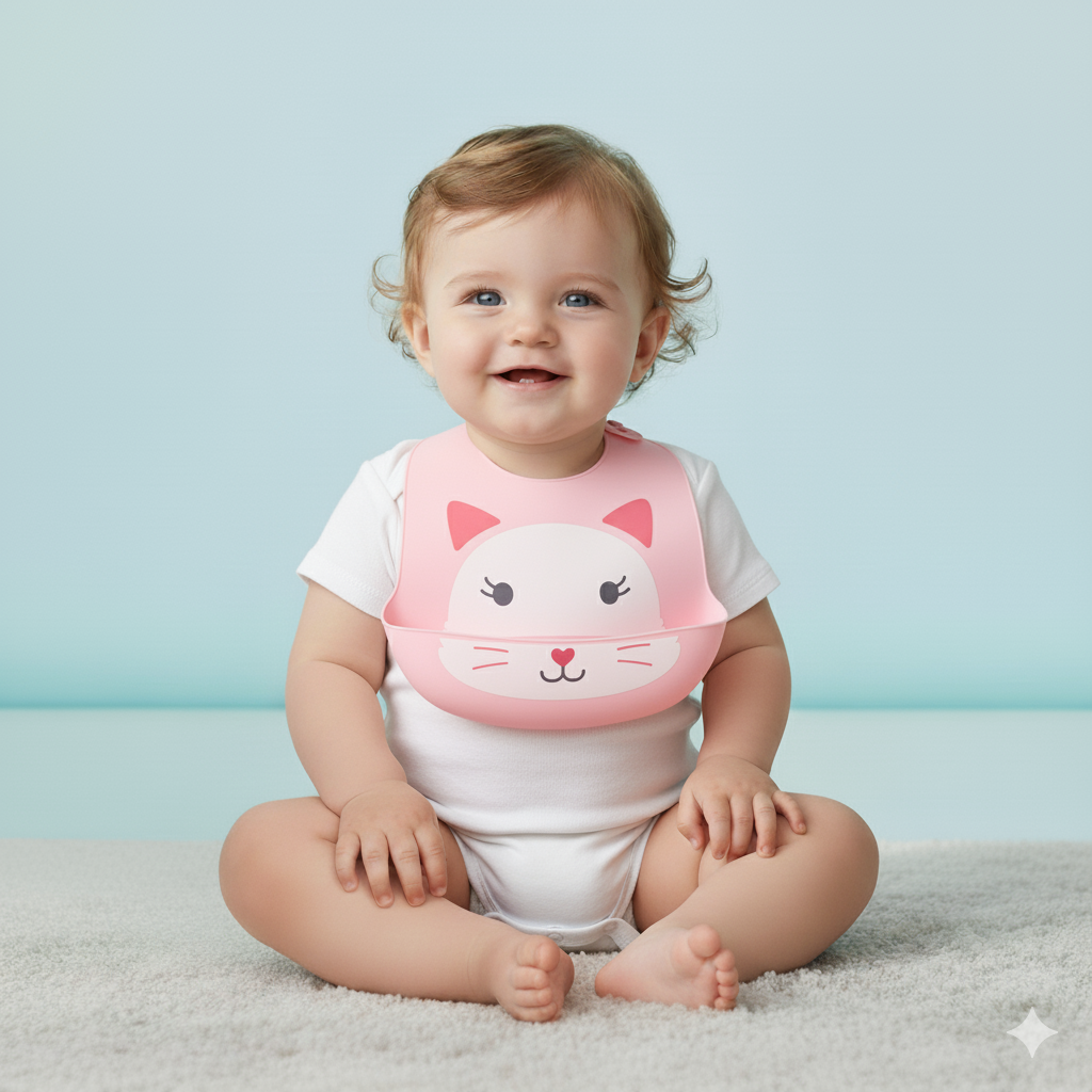 Baby Silicone Bib Cat KC41458 - Little Kooma