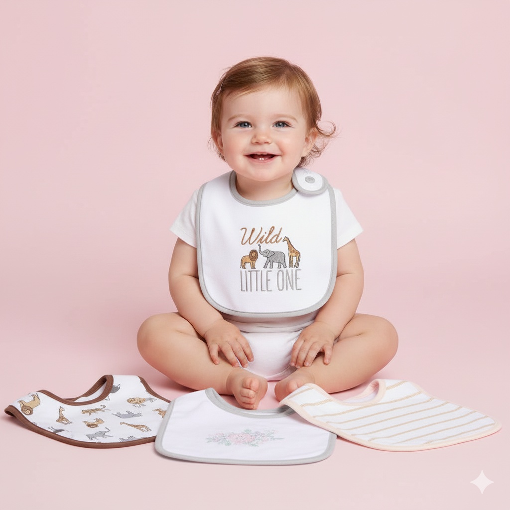 Baby 3 Pcs Interlock Bibs Set BP41434 - Little Kooma