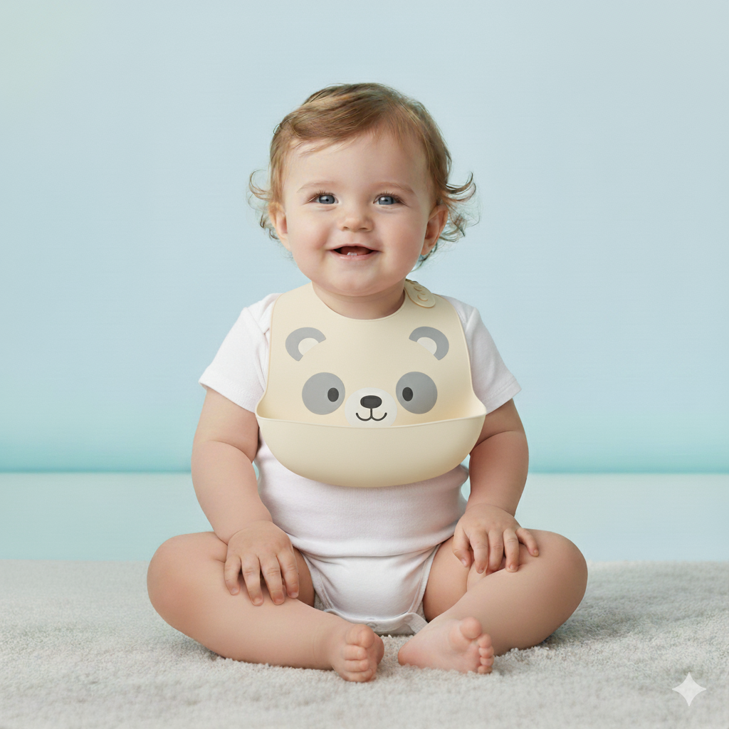 Baby Silicone Bib Polar Bear KC41481 - Little Kooma