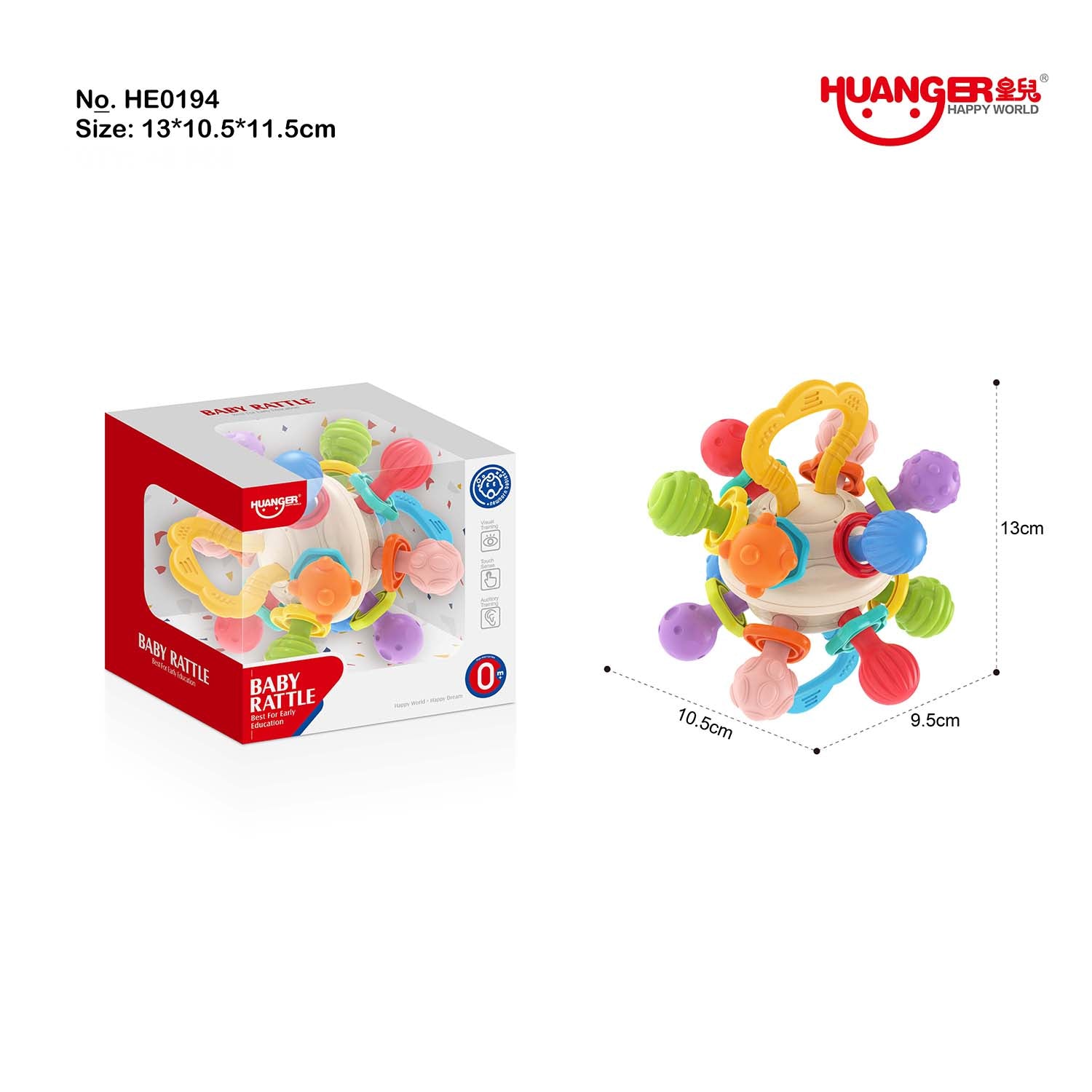 Twist & Teethe 360° Rattle Ring – Textured Multi-Shape Teether for Baby's Motor Skills & Pain Relief New Born + - Little Kooma