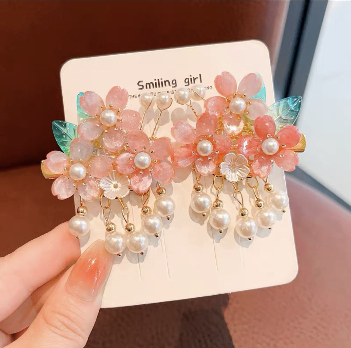Singapore Souvenir Gift Chinese New Year CNY Baby kids Girl's Crystal Beads Head Clips Hair Accessories - Little Kooma