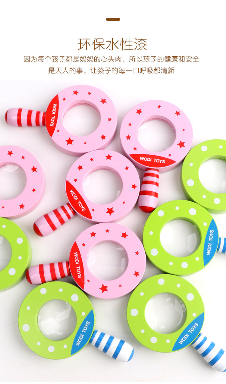 Kids Montessori Wooden Magnifying Glass Toy Clearance Sale 3 Years + - Little Kooma