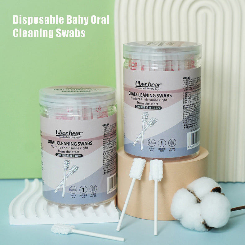 Baby Oral Cleaning Swabs Newborn Tongue Cleaner Gauze Toothbrush Disposable Baby Toothbrush for Primary Teeth - Little Kooma