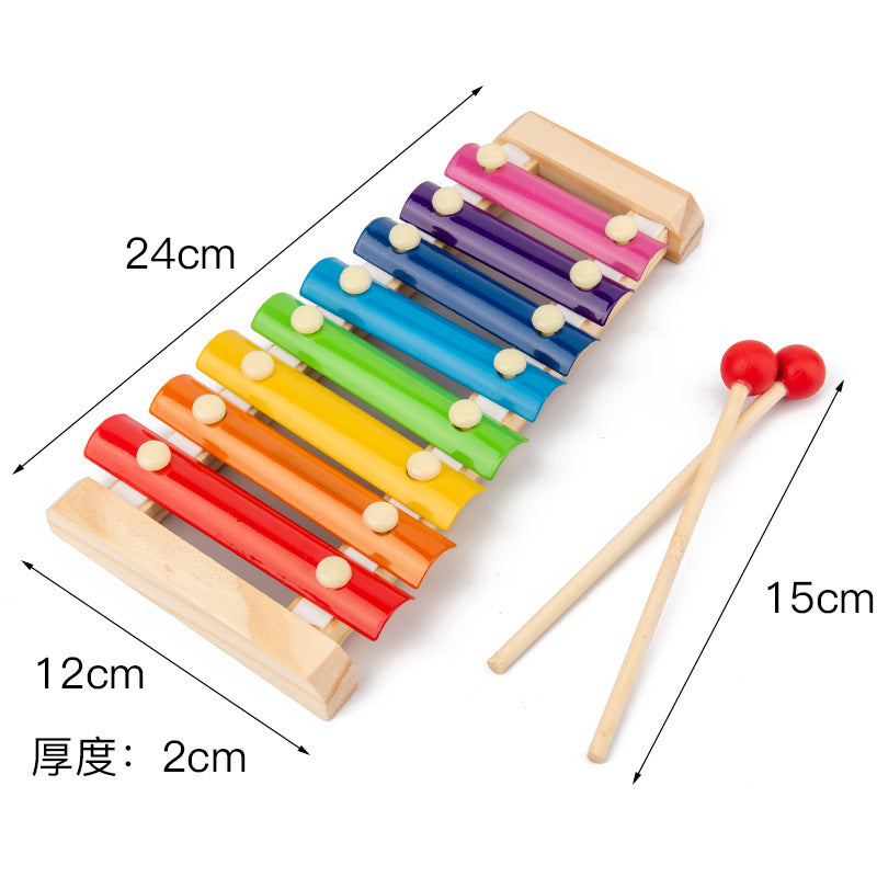 Kids Wooden Xylophone Clock Caterpillar Geometric Stacking Board Clearance Sale 3 Years + - Little Kooma