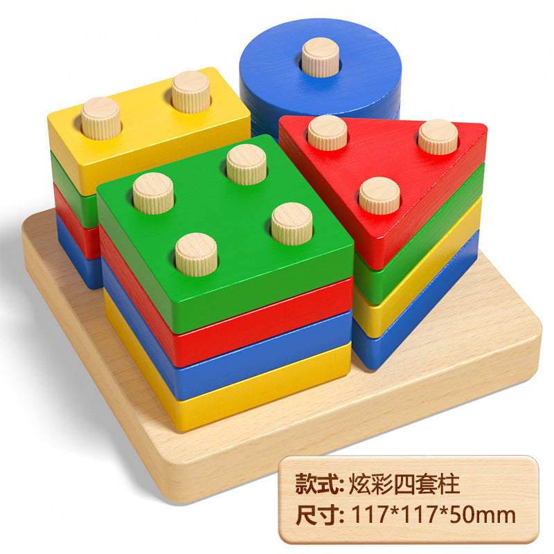 Kids Wooden Xylophone Clock Caterpillar Geometric Stacking Board Clearance Sale 3 Years + - Little Kooma