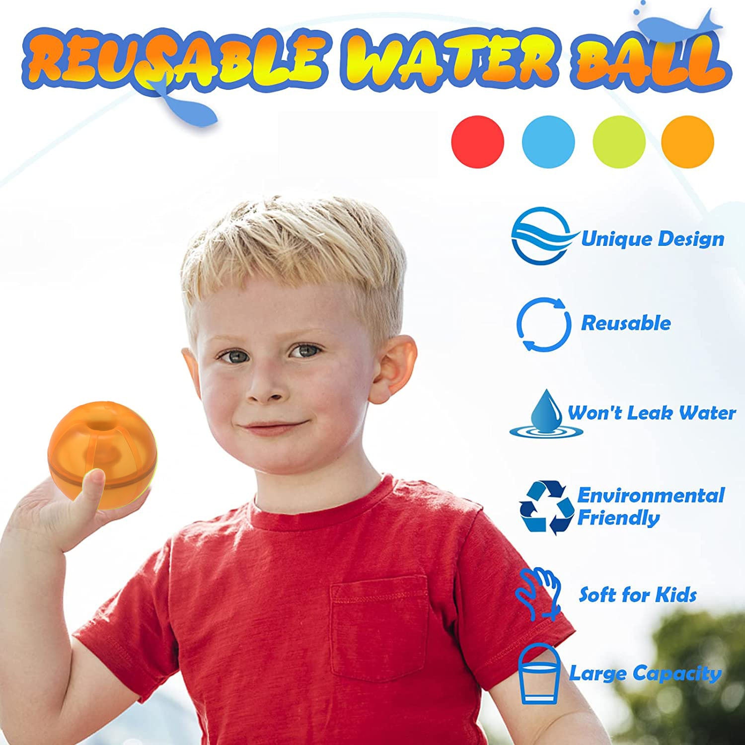 Baby Toddler Kids Water Play Reusable Magnetic Self-sealing Donut Water Balls Easy Quick Fill Splash Water Balls - Little Kooma