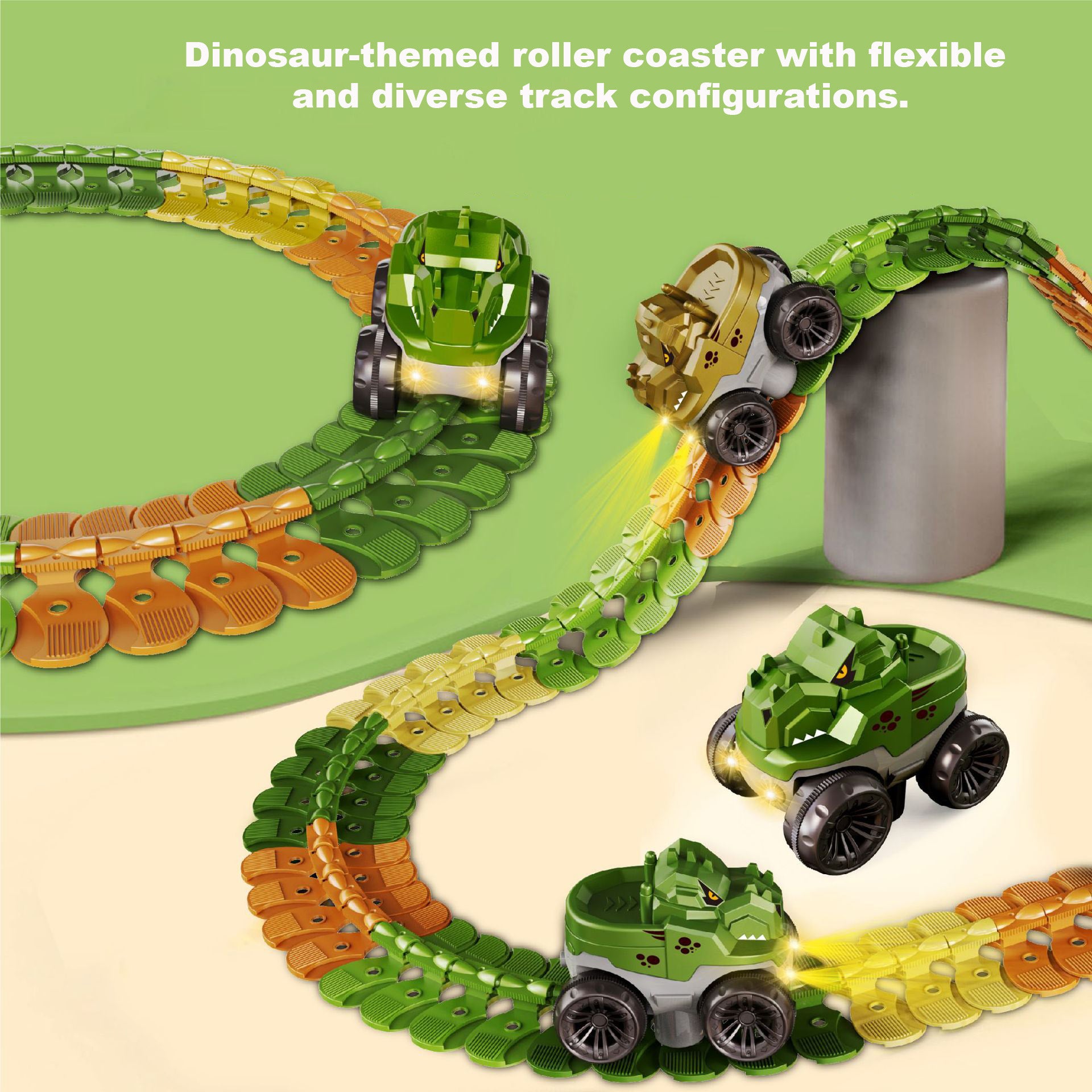 Puzzle Toy Multi-track Building Blocks Roller Coaster Kids Toys Racing Vehicle Rail Car - Little Kooma