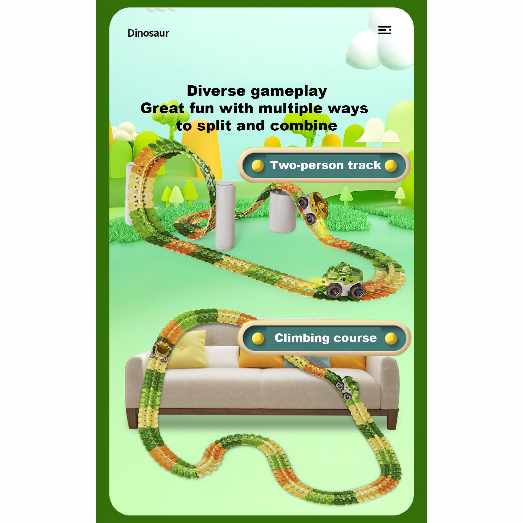 Puzzle Toy Multi-track Building Blocks Roller Coaster Kids Toys Racing Vehicle Rail Car - Little Kooma