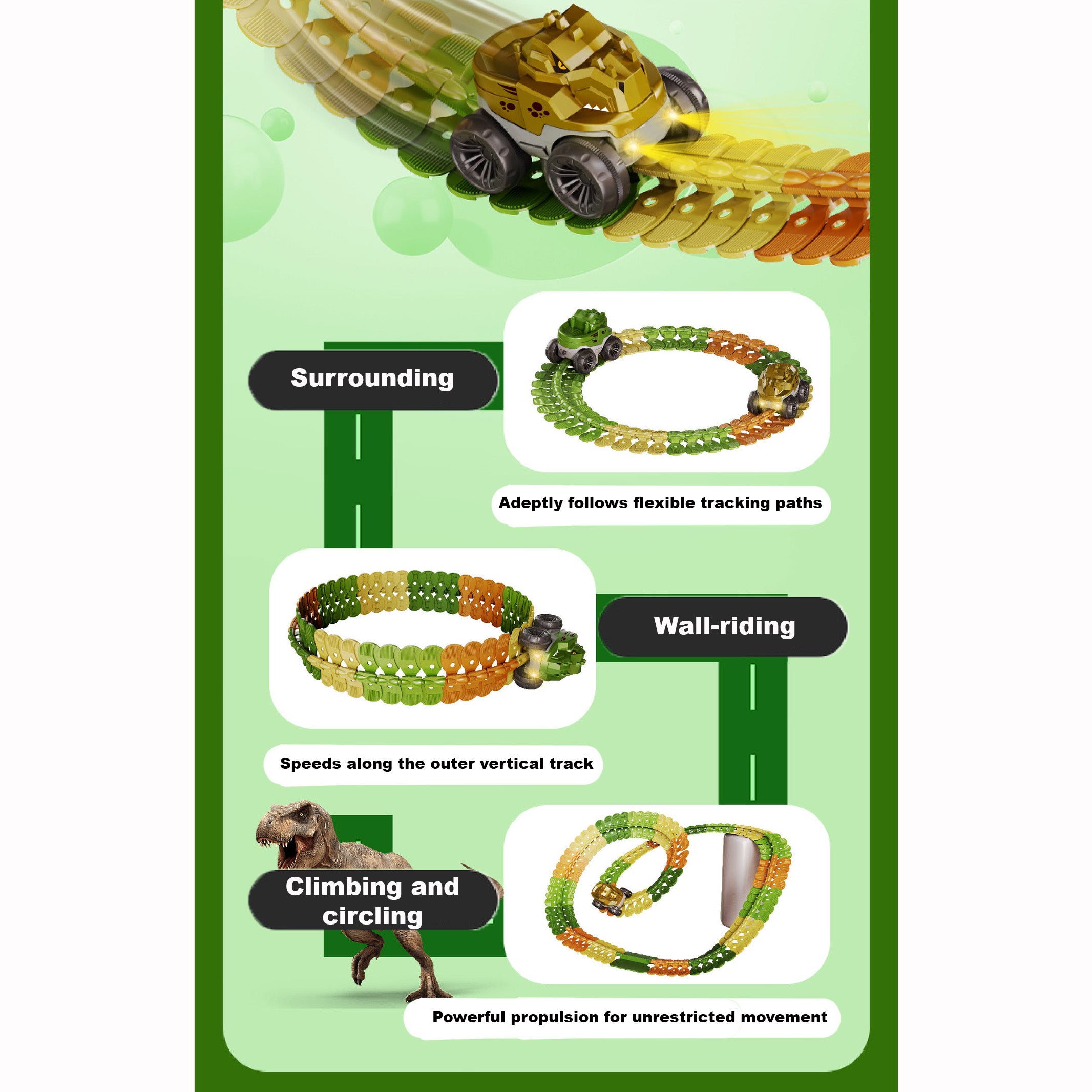 Puzzle Toy Multi-track Building Blocks Roller Coaster Kids Toys Racing Vehicle Rail Car - Little Kooma