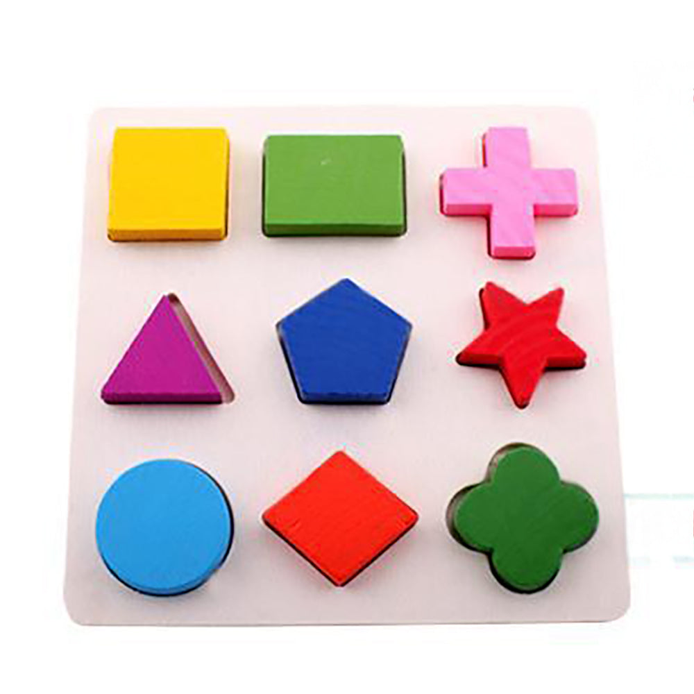 Wooden Geometric Shape Puzzle Board Educational Montessori Puzzles Toys Clearance Sale 3 Years + - Little Kooma