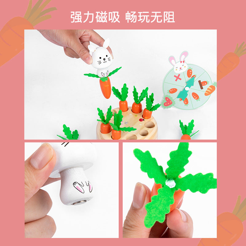 Magnetic Rabbit Radish Pulling Toy Clearance Sale 3 Years + - Little Kooma