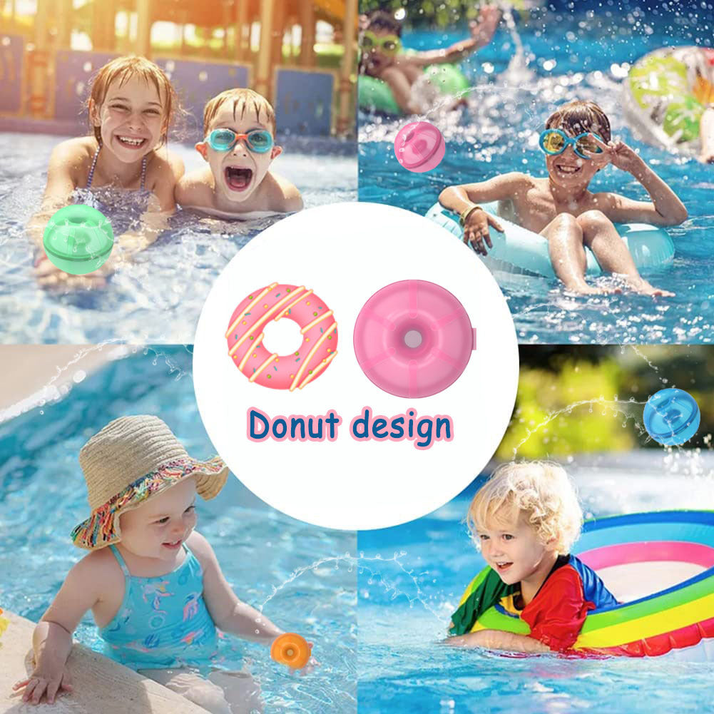 Baby Toddler Kids Water Play Reusable Magnetic Self-sealing Donut Water Balls Easy Quick Fill Splash Water Balls - Little Kooma