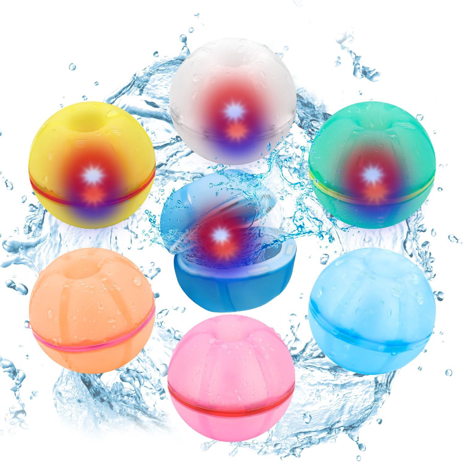 Baby Toddler Kids Water Play Reusable Magnetic Self-sealing Donut Water Balls Easy Quick Fill Splash Water Balls - Little Kooma