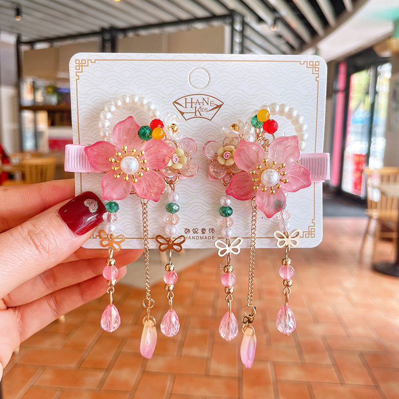 Singapore Souvenir Gift Chinese New Year CNY Baby kids Girl's Crystal Beads Head Clips Hair Accessories - Little Kooma