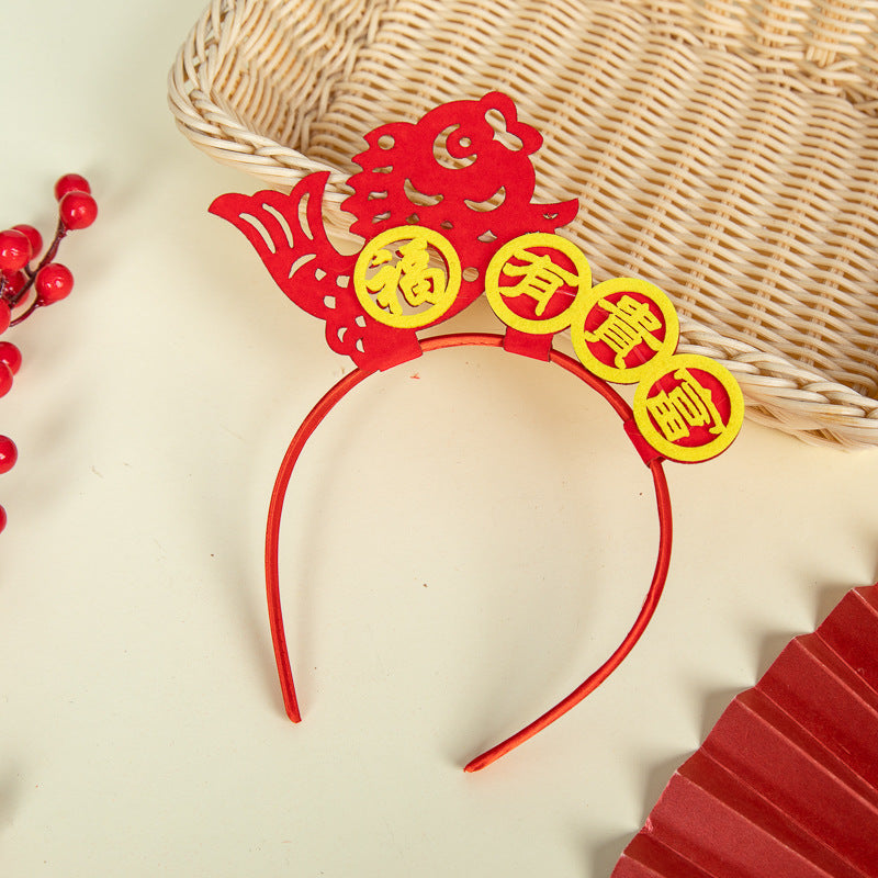 Chinese New Year CNY Red Kids Hair Accessories Headband - Little Kooma