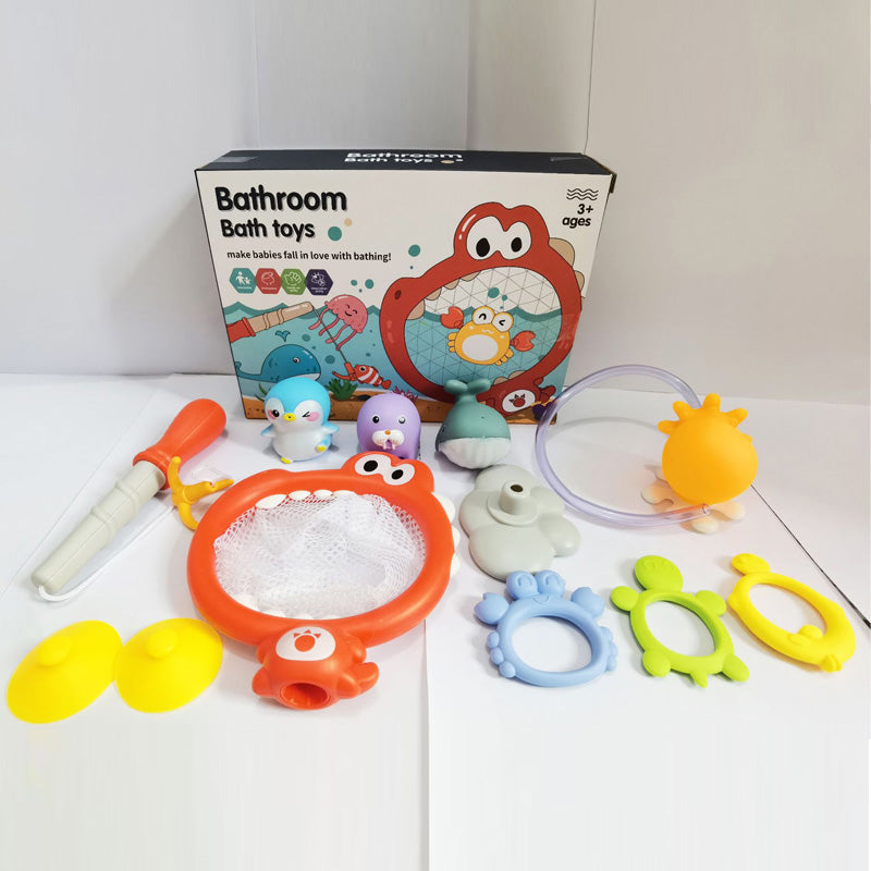 Baby Toddler Kids Fishing Toy Bath Toy Basketball Game Water Spray Toy 3 Years + - Little Kooma