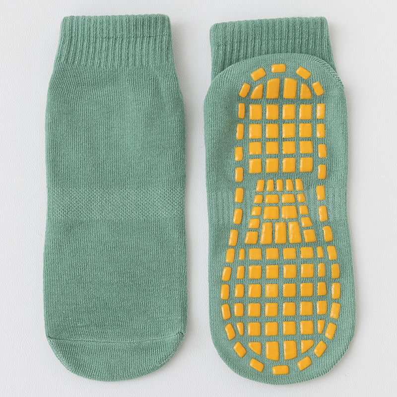 Baby Kids Boy Girl Solid Color Breathable Anti-slip Ankle Socks Playground Yoga Socks - Little Kooma