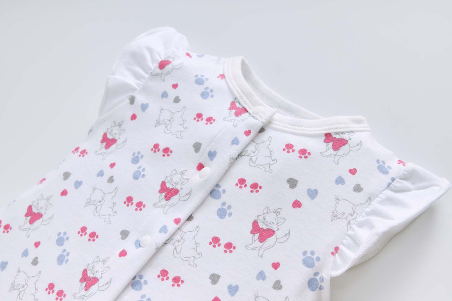 Baby Girl Pink Bowtie Cat Romper - Little Kooma