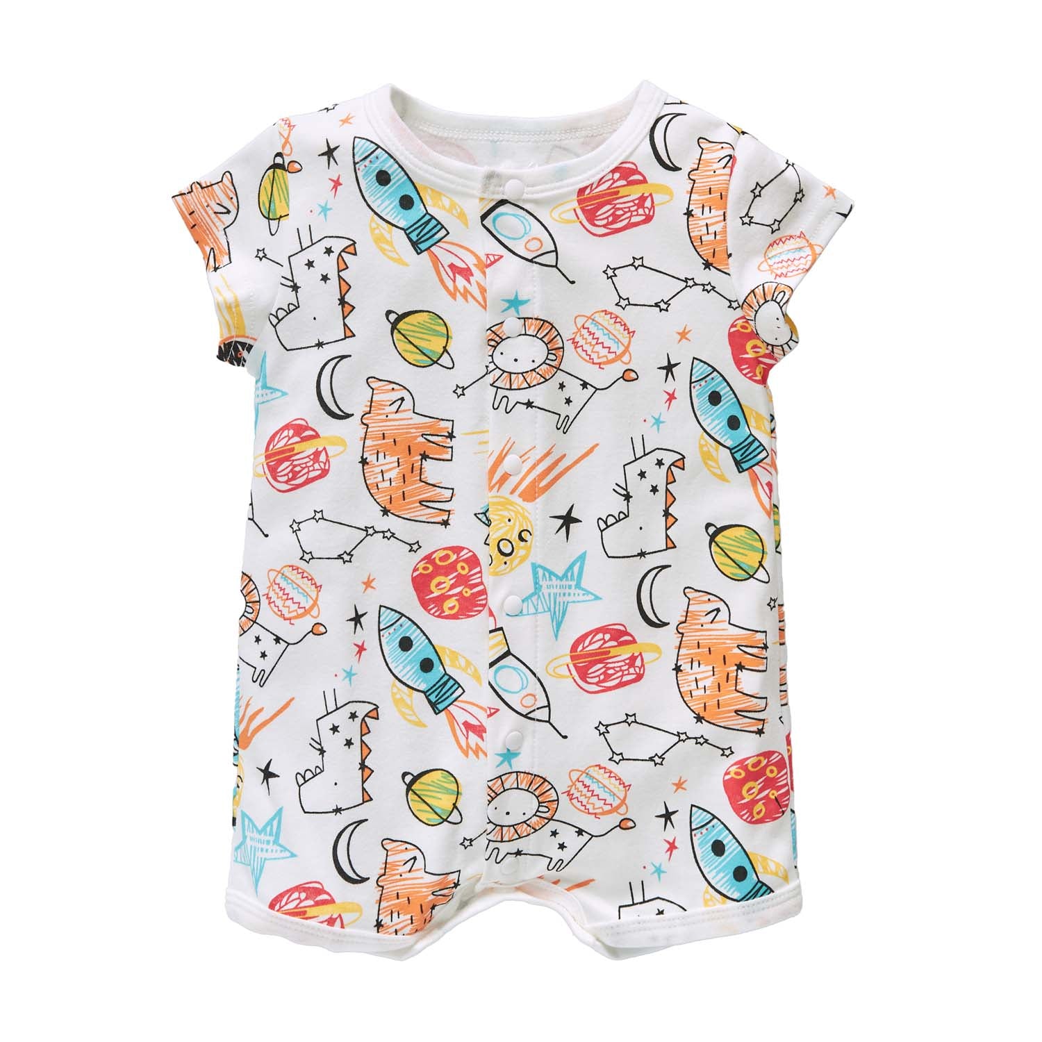 Baby Boy Space Rocket Lion Romper - Little Kooma