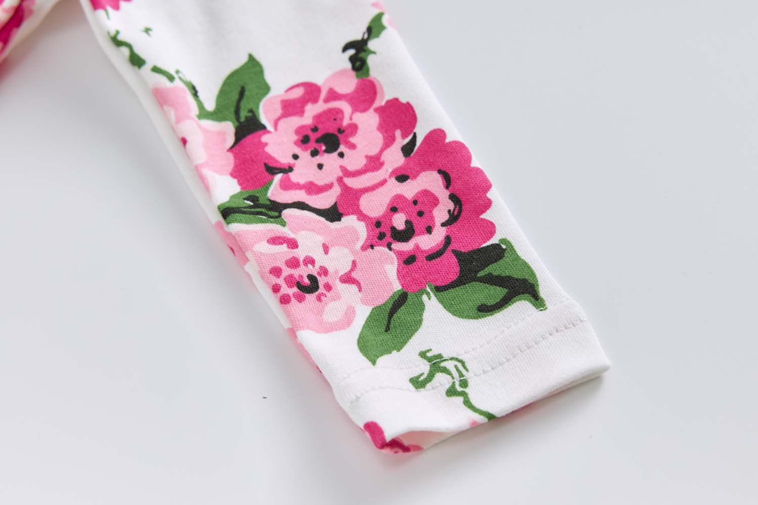 Baby Cotton Sleepsuit Pink Flowers All In One Jumpsuit Feet Cover - Little Kooma