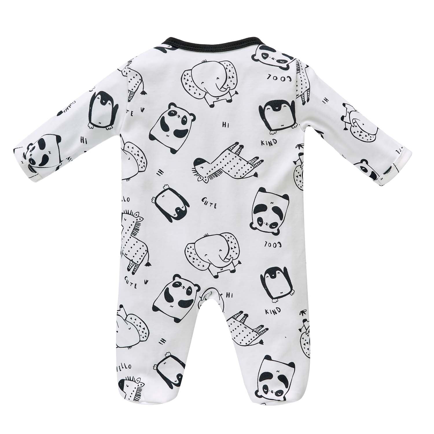 Baby Boy Cotton Sleepsuit Elephant Panda Giraffe Two Way Zipper All In One Jumpsuit - Little Kooma