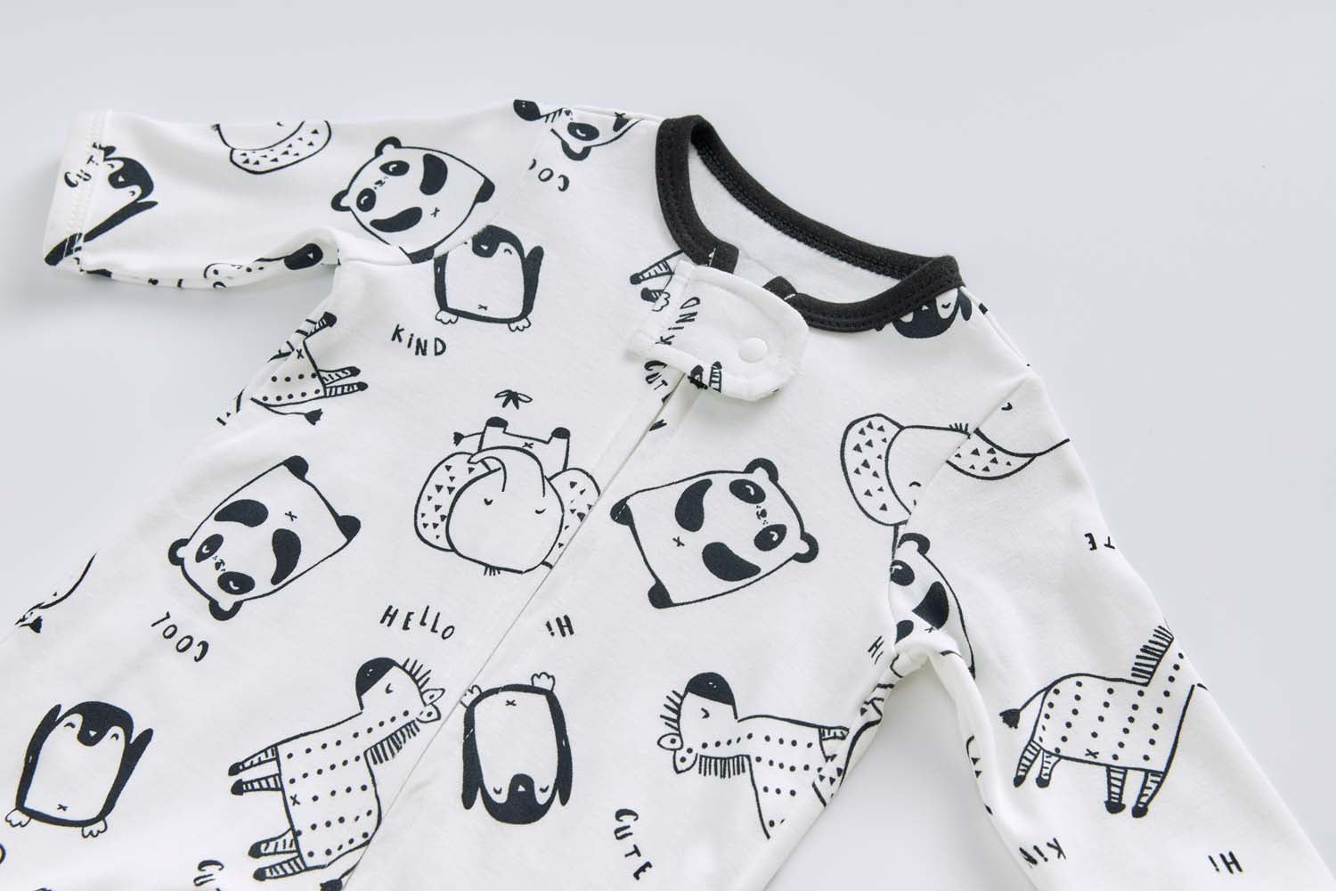 Baby Boy Cotton Sleepsuit Elephant Panda Giraffe Two Way Zipper All In One Jumpsuit - Little Kooma