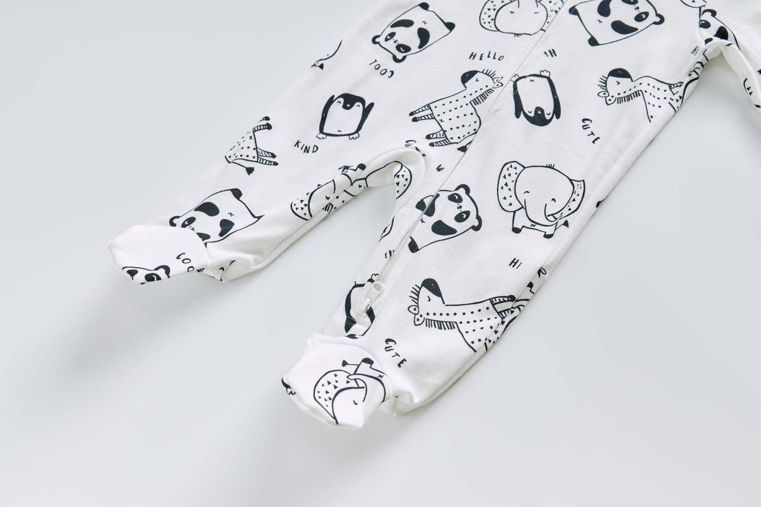 Baby Boy Cotton Sleepsuit Elephant Panda Giraffe Two Way Zipper All In One Jumpsuit - Little Kooma