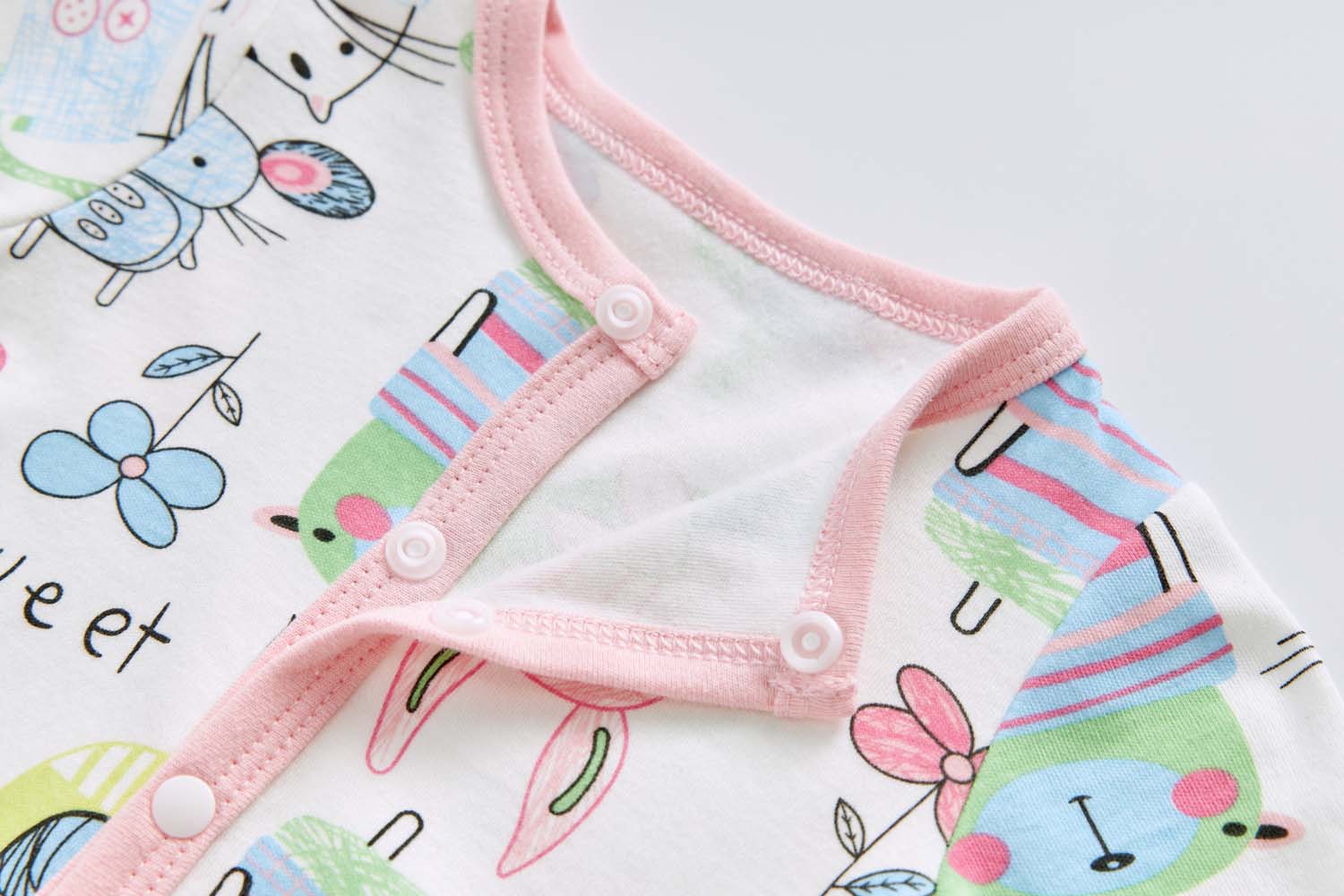 Baby Cotton Sleepsuit Mouse Cat Bunny Bird All In One Jumpsuit Feet Cover - Little Kooma
