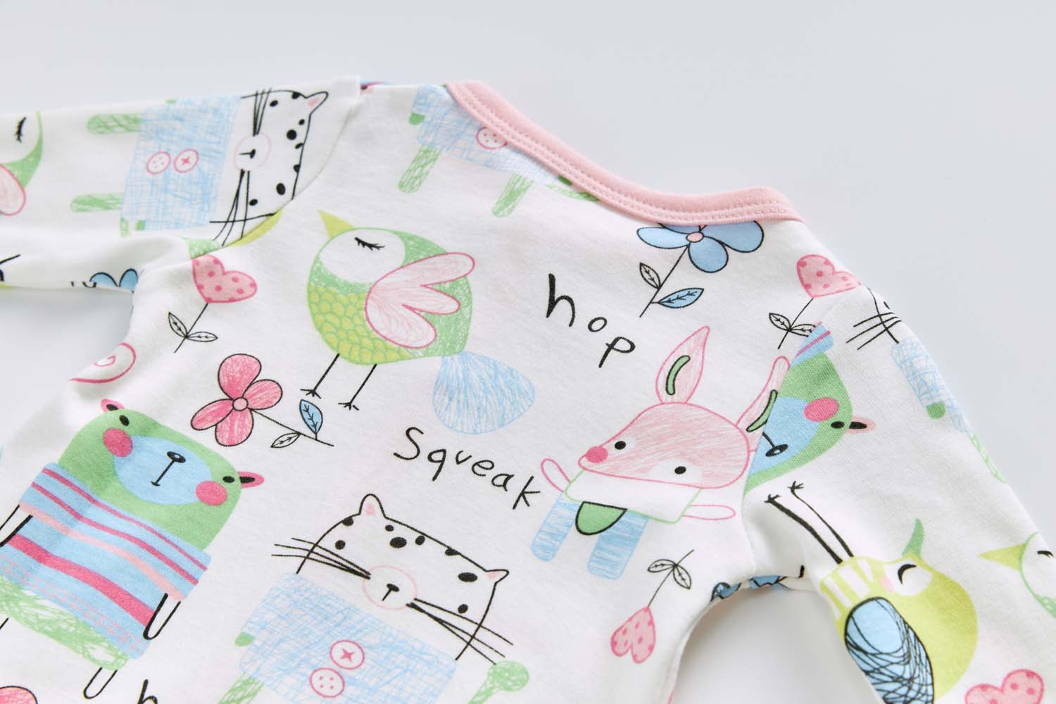 Baby Cotton Sleepsuit Mouse Cat Bunny Bird All In One Jumpsuit Feet Cover - Little Kooma