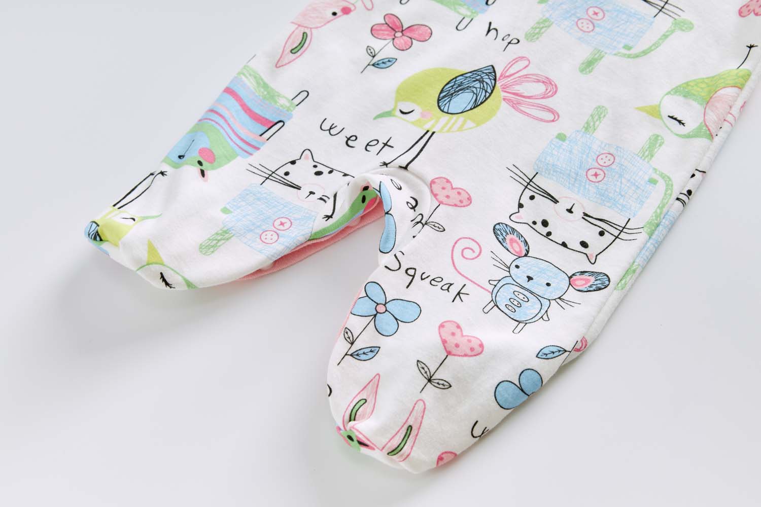 Baby Cotton Sleepsuit Mouse Cat Bunny Bird All In One Jumpsuit Feet Cover - Little Kooma