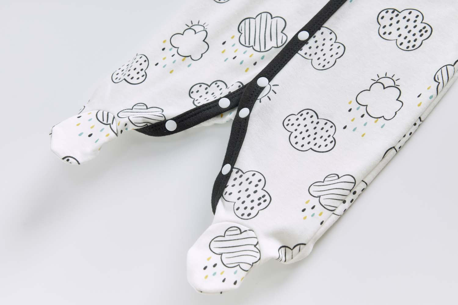 Baby Boy Cotton Sleepsuit Rainbow n Clouds All In One Jumpsuit - Little Kooma