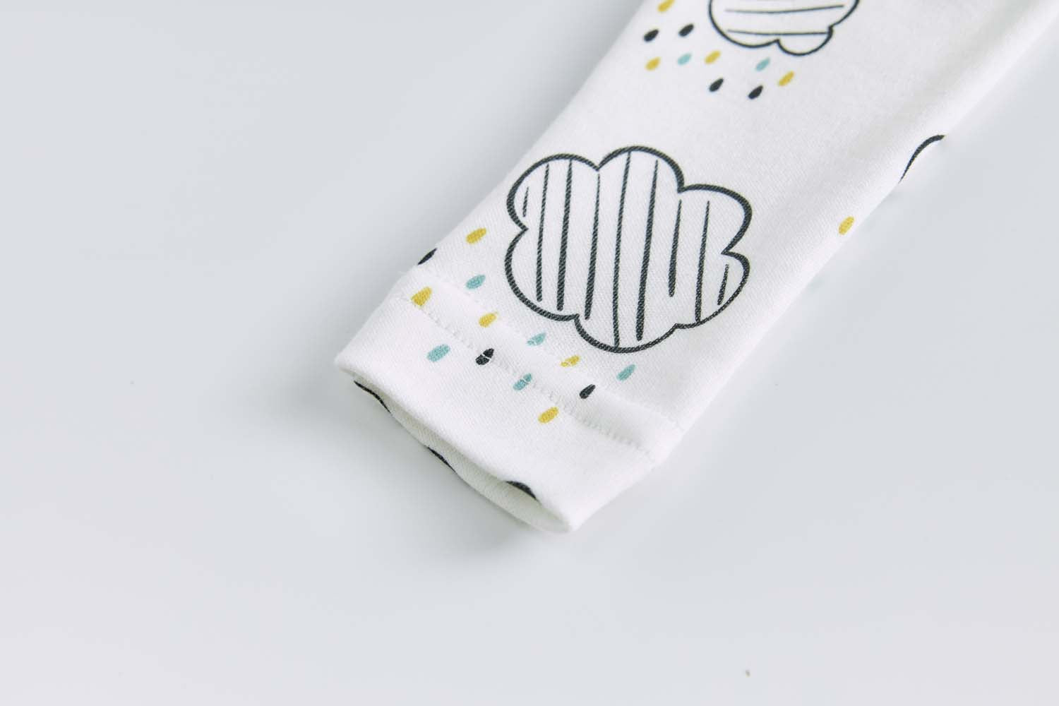 Baby Boy Cotton Sleepsuit Rainbow n Clouds All In One Jumpsuit - Little Kooma