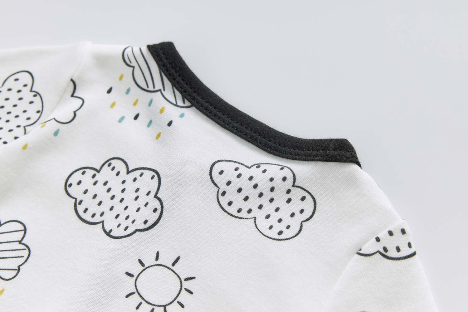 Baby Boy Cotton Sleepsuit Rainbow n Clouds All In One Jumpsuit - Little Kooma