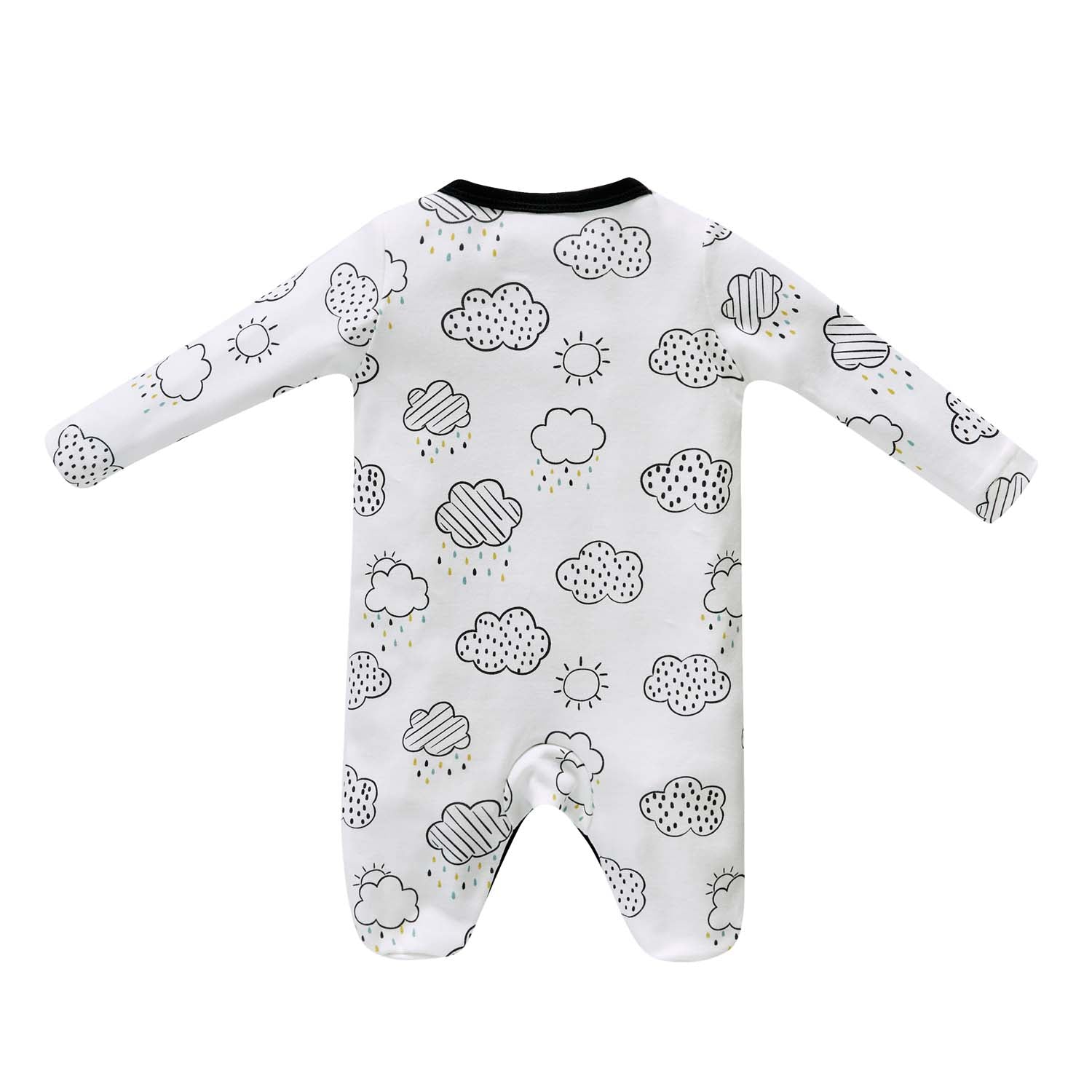 Baby Boy Cotton Sleepsuit Rainbow n Clouds All In One Jumpsuit - Little Kooma
