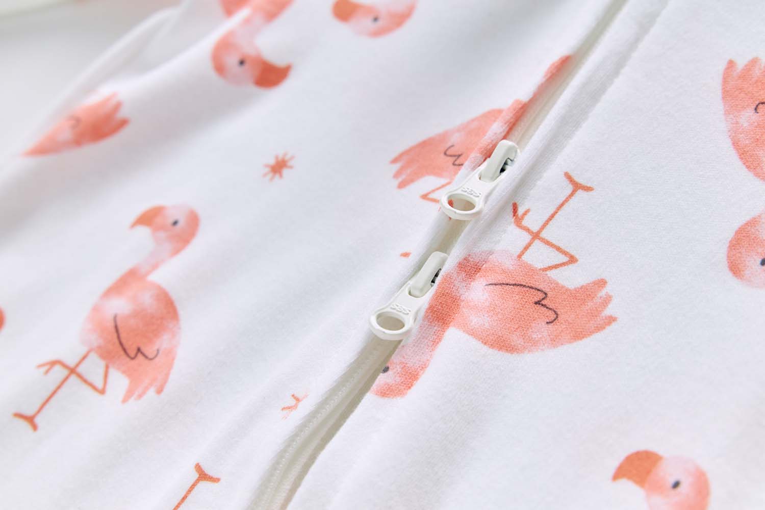 Baby Cotton Sleepsuit Flamingo Two Way Zip All In One Jumpsuit Feet Cover - Little Kooma