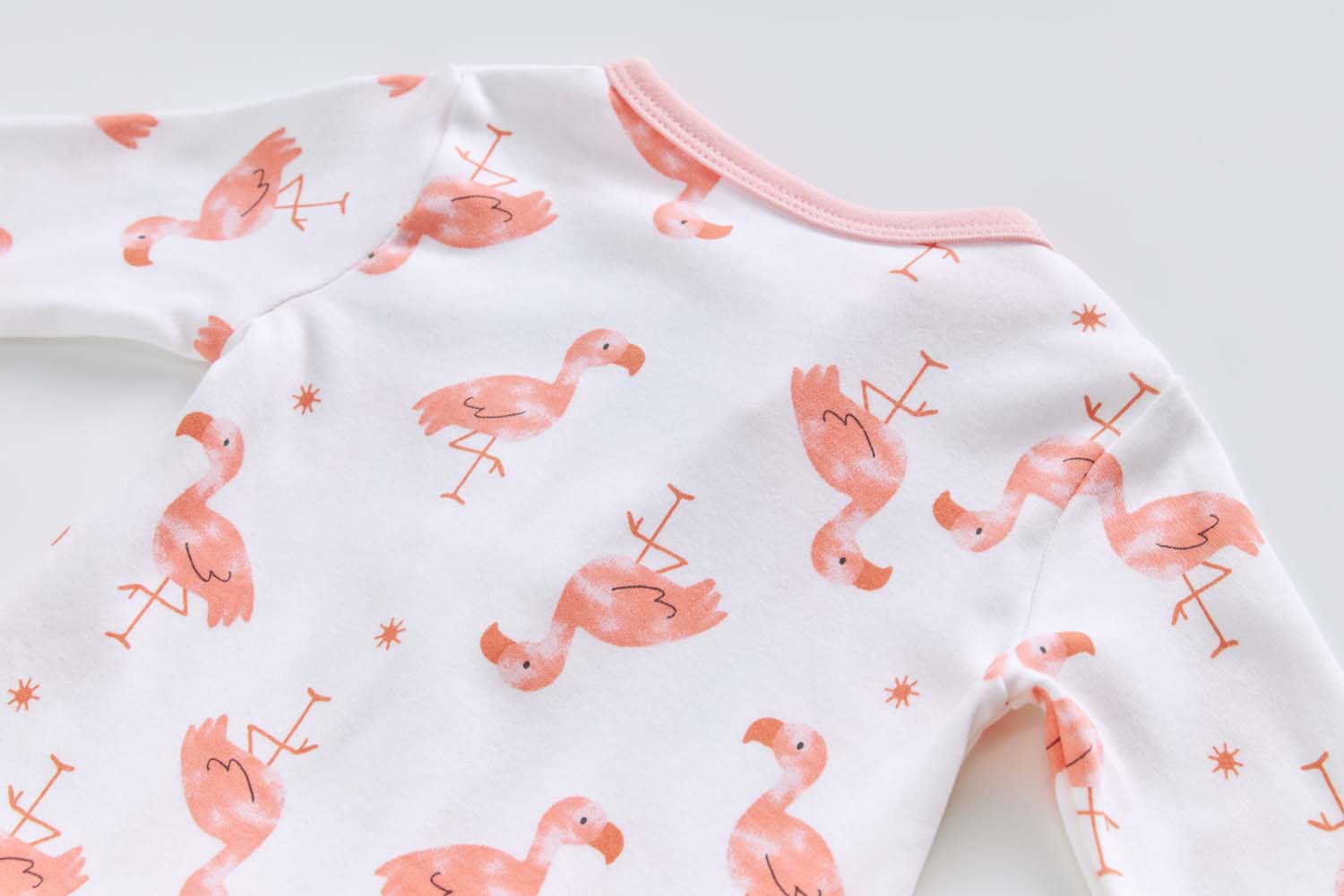 Baby Cotton Sleepsuit Flamingo Two Way Zip All In One Jumpsuit Feet Cover - Little Kooma